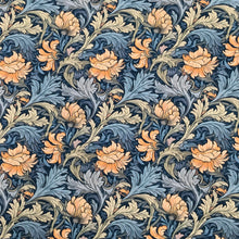 Load image into Gallery viewer, Orange/Teal Floral Print Cotton Poplin