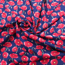 Load image into Gallery viewer, Navy Poppy Poplin Print