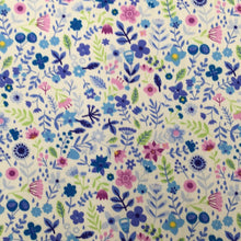 Load image into Gallery viewer, Blue Floral Cotton Poplin Print