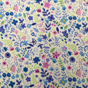Blue Floral Cotton Poplin Print