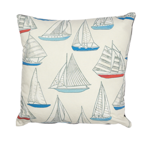 Sailboats Natural Filled Cushion