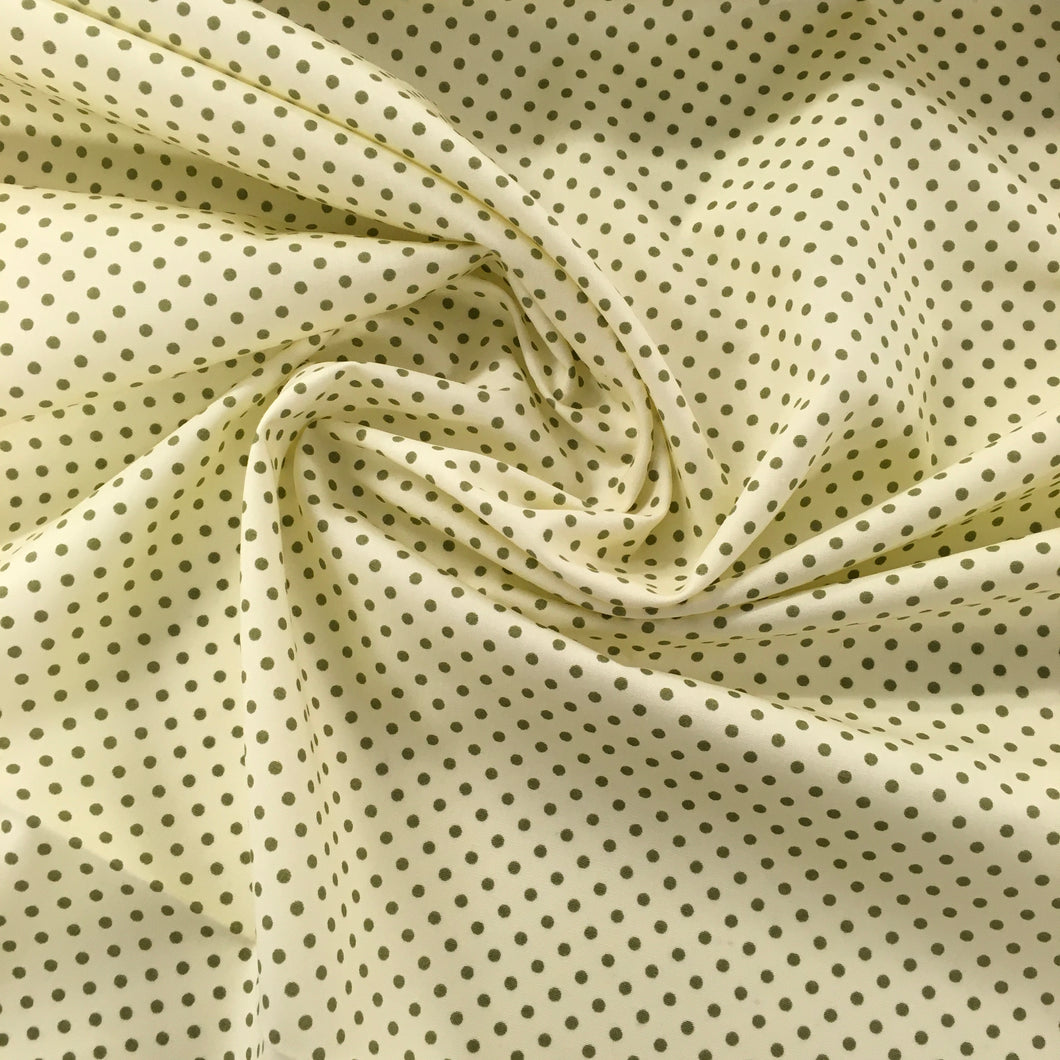 Green on Cream Spot Poplin Print