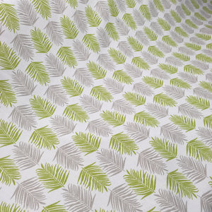 light green and grey fern leaf curtain fabric