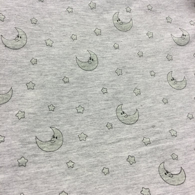 Grey Moons (GLOW IN THE DARK) Cotton Jersey Print