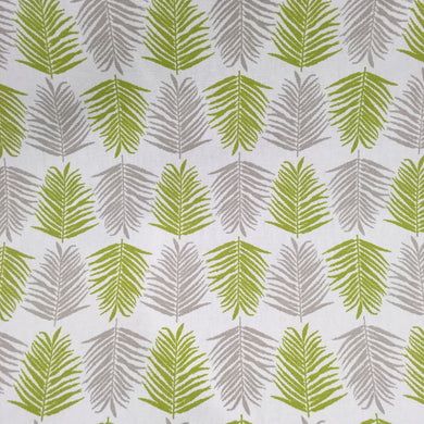 light green and grey fern leaf curtain fabric