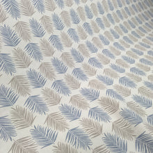 Load image into Gallery viewer, light blue and grey fern leaf curtain fabric