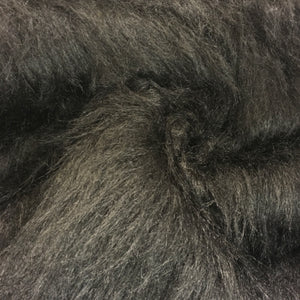 Black Long Hair Fur Fabric