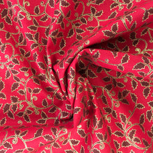 Load image into Gallery viewer, Red Holly Cotton Print 🎄