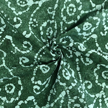 Load image into Gallery viewer, Green Flower / Swirl Batiks
