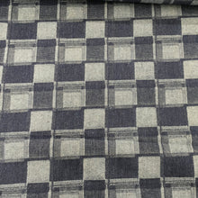 Load image into Gallery viewer, 10.5 OZ Washed Jacquard Denim Squares Print (Dark Blue)