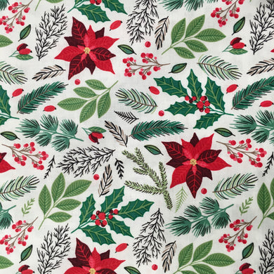 White/Red Xmas Poinsettia Print🎄