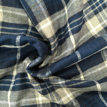 Load image into Gallery viewer, Navy 100% Yarn Dyed Brushed Cotton Check
