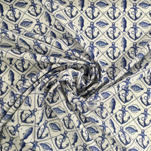Load image into Gallery viewer, Cotton Poplin Blue Anchor