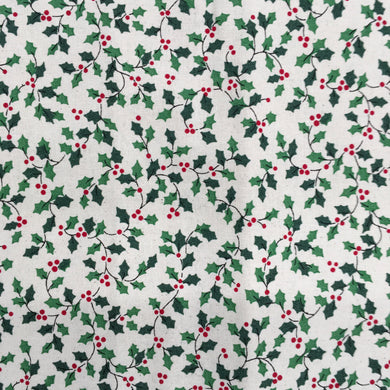 Holly Berries Xmas Scandi Cotton Print🎄