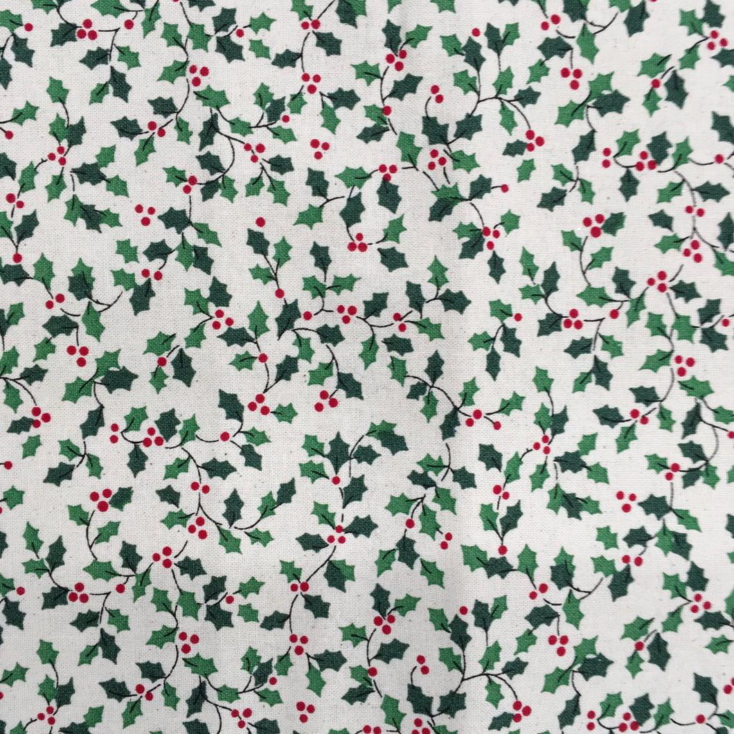 Holly Berries Xmas Scandi Cotton Print🎄