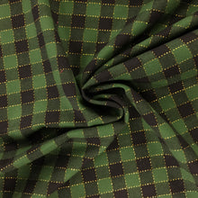Load image into Gallery viewer, Gold Green Check Cotton Print 🎄