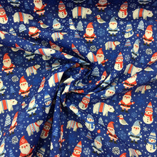 Load image into Gallery viewer, Blue Frosty Xmas Polycotton Print🎄