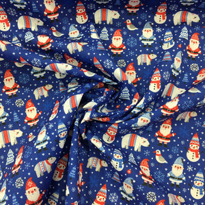 Blue Frosty Xmas Polycotton Print🎄