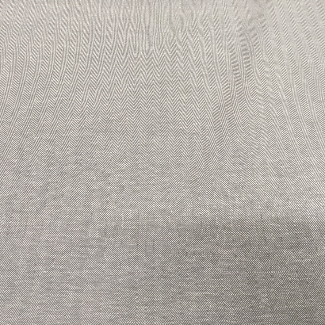 Silver Herringbone Linen/Cotton