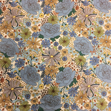 Load image into Gallery viewer, Floral Poplin Blue/Tan