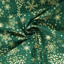 Load image into Gallery viewer, Green Gold Tree Cotton Print 🎄