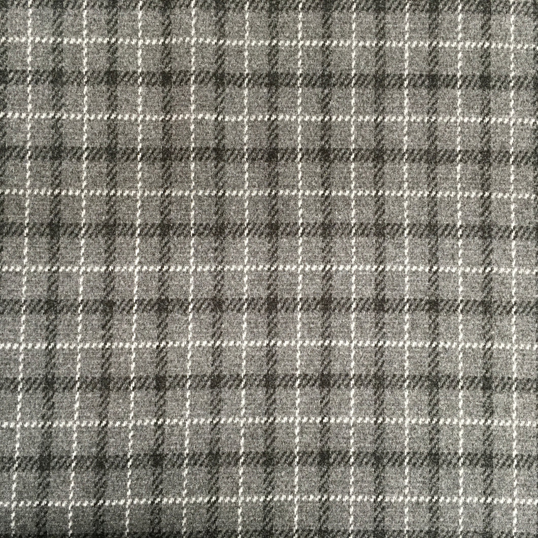 Grey Polyester Brushed Check