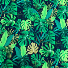 Load image into Gallery viewer, Cotton Poplin Monstera Navy