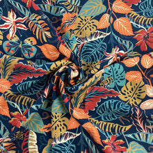 Load image into Gallery viewer, Tropical Garden Print Viscose Satin