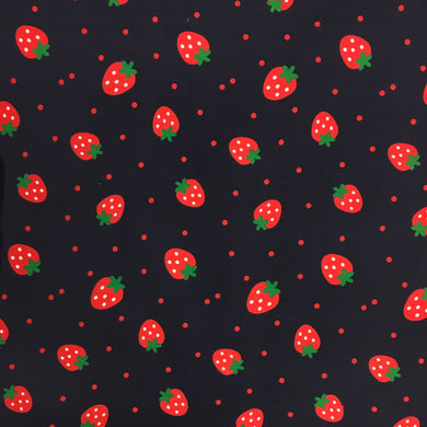 Navy Strawbs Polycotton Print