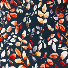 Load image into Gallery viewer, Teal Leaves Print Viscose Poplin
