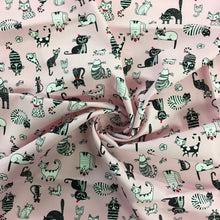Load image into Gallery viewer, Pink Cats Cotton Poplin