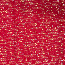 Load image into Gallery viewer, Red Stars Metallic GlitterCotton Print🎄
