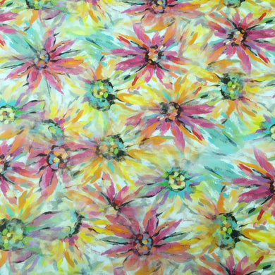 Watercolour Floral Linen Viscose Print