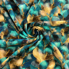 Load image into Gallery viewer, Feathery Leaves Print Viscose Satin