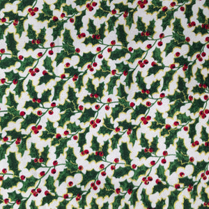 Holly Xmas Scandi Glitter Cotton Print🎄