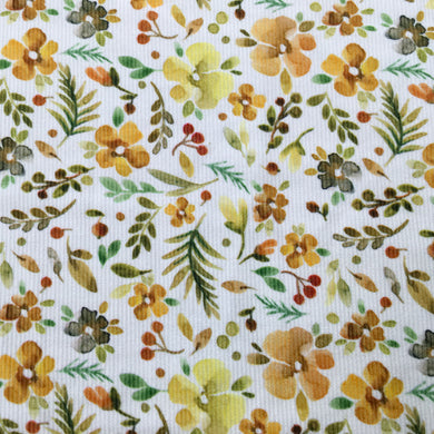 Yellow Floral Needlecord Digital Print