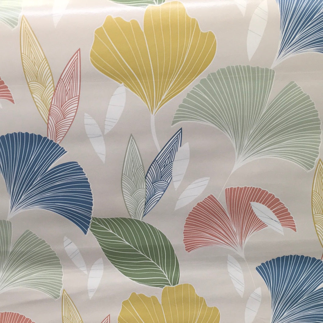 Scandi Floral Green Printed PVC Embossed