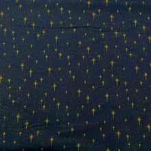 Load image into Gallery viewer, Navy/Gold Star Metallic Foil Cotton Print🎄