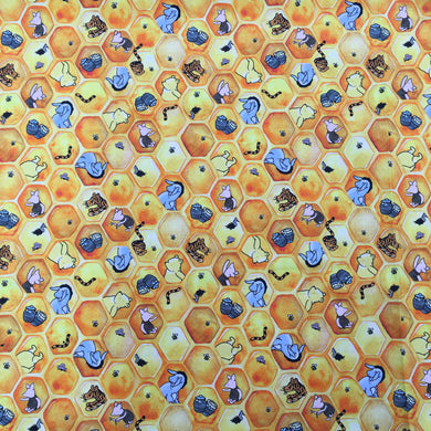 Cotton Poplin Print Winnie Honeycombe