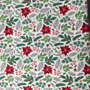 White/Red Xmas Poinsettia Print🎄