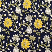 Load image into Gallery viewer, Navy Floral Cotton Poplin Print