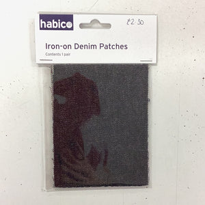 Black Iron-on Denim Patches