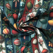 Load image into Gallery viewer, Bauble Stripe Cotton Print 🎄