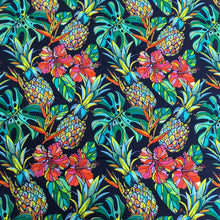 Load image into Gallery viewer, Cotton Poplin Navy Tropical