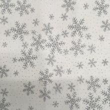 Load image into Gallery viewer, White Snowflake Metallic Foil Cotton Print🎄