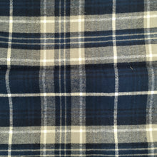 Load image into Gallery viewer, Navy 100% Yarn Dyed Brushed Cotton Check