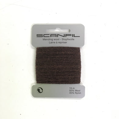 Chocolate brown Mending Wool