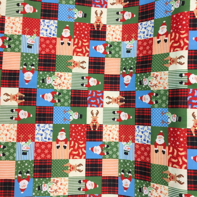 Multi Xmas Patchwork Polycotton Print🎄