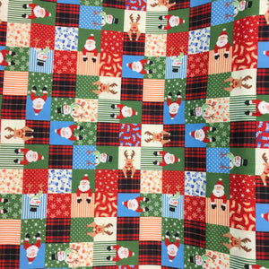 Multi Xmas Patchwork Polycotton Print🎄