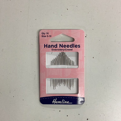 Embroidery/Crewel Hand Needles Size 5-10